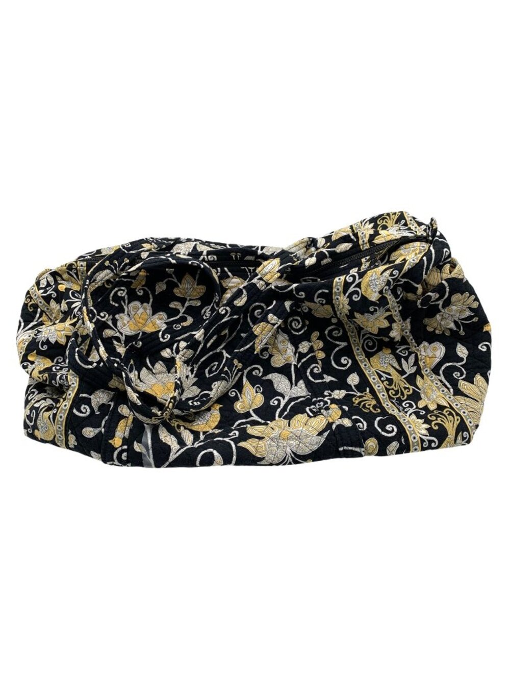 Vera Bradley Quilted Duffel Bag Retired Yellow Bird Pattern Travel Tote